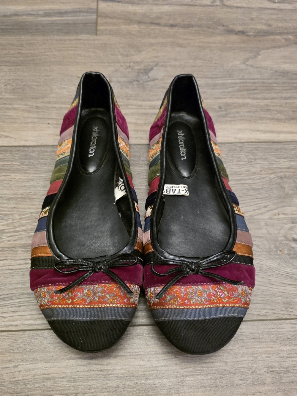 Vintage Y2K Xhilaration Ribbon Patchwork Ballet Flats Size 7